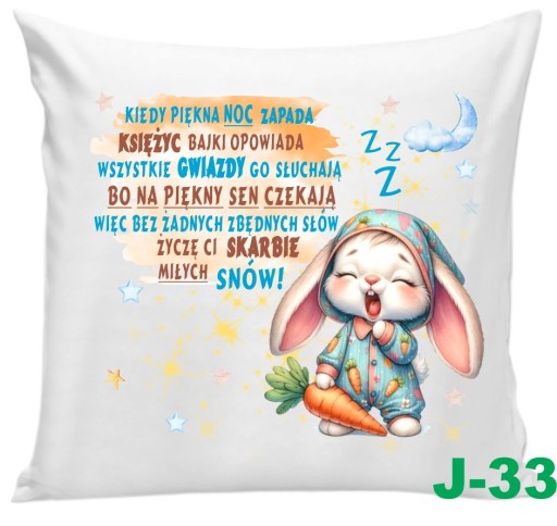 Poszewka na jasiek 40x40 cm do żłobka przedszkola miś księżniczka