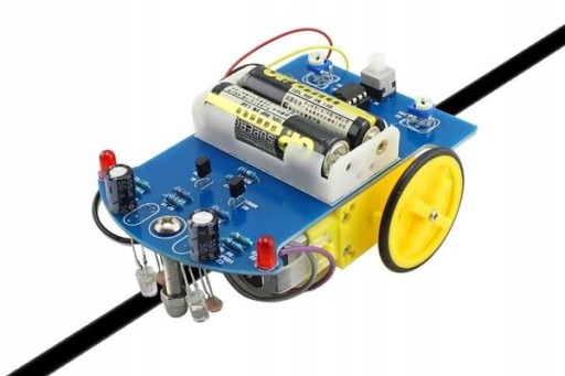 Robot pojazd jeżdżący po linii line follower DIY
