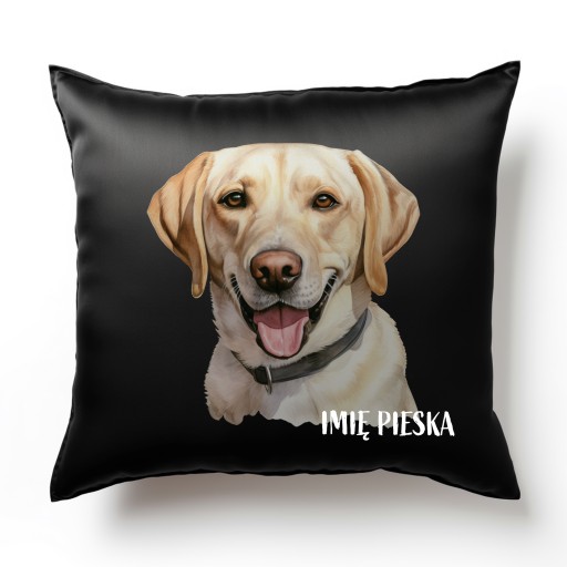 POSZEWKA SATYNA 40CM LABRADOR RETRIEVER + IMIĘ PSA LABEK PIES