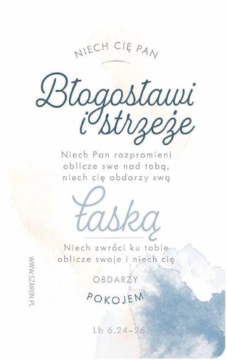 RELIGIJNY MAGNES na LODÓWKĘ Błogosławieństwo Akwarelowy MAGNES Ozdobny