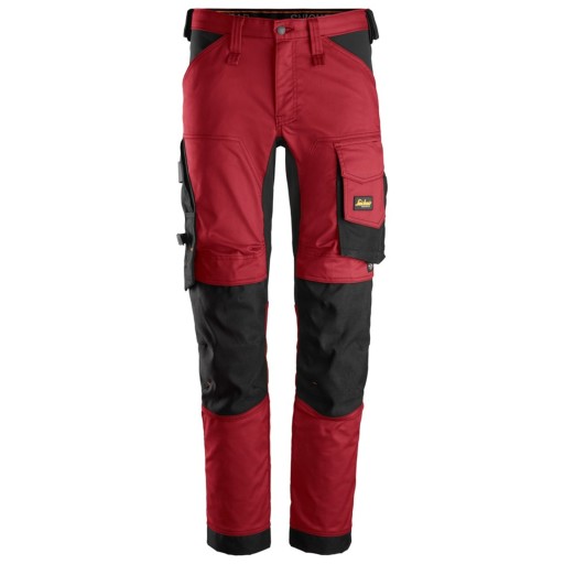 SPODNIE BHP STRETCH SNICKERS 6341 (CZERWONE 52)