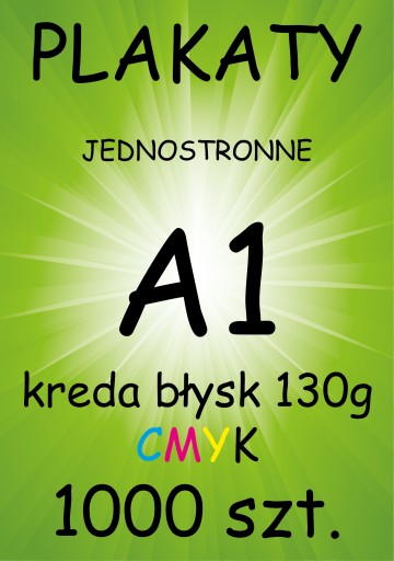 PLAKATY jednostronne A1 KREDA Błysk 130g - 1000 sztuk