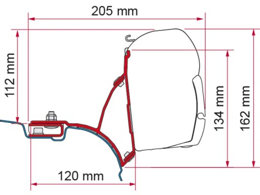 Adapter markizy Fiamma VW T5 T6 Transporter Multivan kampervan