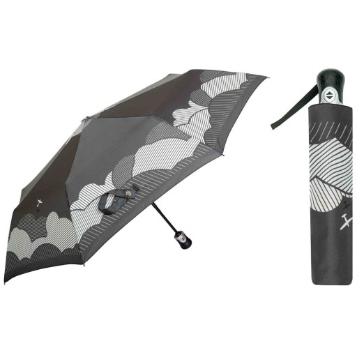 Automatyczna parasolka damska marki Parasol, skórzana rączka produkt polski