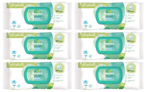 PAMPERS Chusteczki nawilżane Harmonie Aqua dla niemowląt dzieci 6x48szt