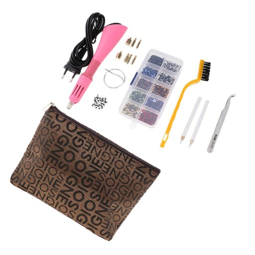 EU Plug Rhinestone Setter Heater Tool Set Pink