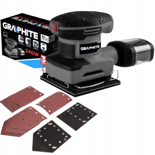 GRAPHITE SZLIFIERKA OSCYLACYJNA 240W 110X100MM 3 STOPY WYMIENNE 59G322