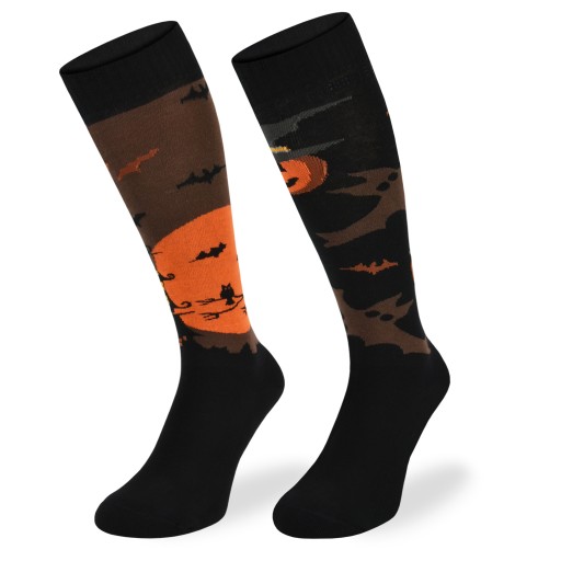 Skarpety jeździeckie dynie straszny wzór HALLOWEEN