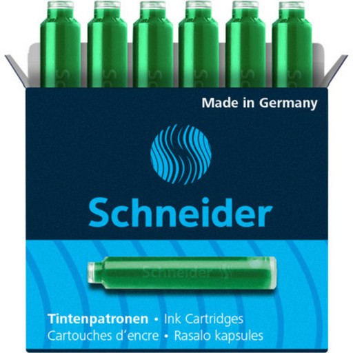 NABOJE DO PIÓR STANDARD ZIELONE OP.6 SZT SCHNEIDER