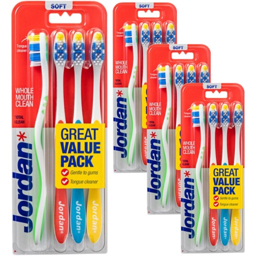 Szczoteczki do Zębów Jordan Total Clean Medium Średnie Włosie (4x4-pack)