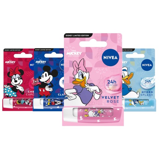NIVEA Pielęgnująca pomadka do ust Disney Edition 4 x 4,8 g