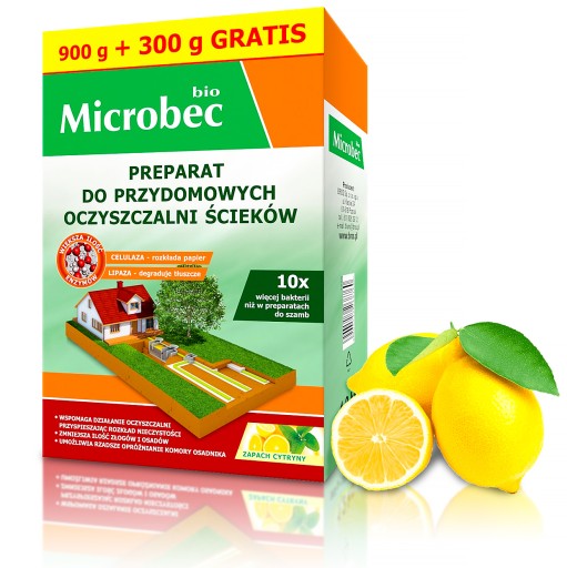 Microbec BIO BAKTERIE DO SZAMB OCZYSZCZALNI 10x WIĘCEJ BAKTERII CYTRYNOWY
