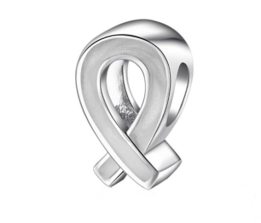 CHARMS ZAWIESZKA BIAŁA WSTĄŻKA PERŁOWA S925