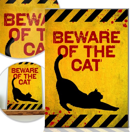 TABLICZKA OSTRZEGAWCZA Beware of the CAT MiX WZORY
