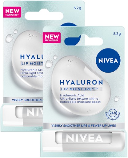 NIVEA balsam do ust 2x HYALURON Moisture Transparent Zestaw