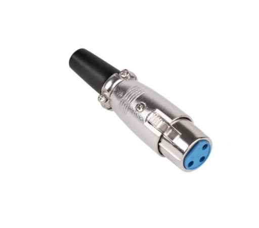 gniazdo mikrofonowe XLR Canon 3 PIN srebrne obejma