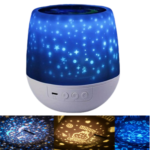 LAMPKA NOCNA PROJEKTOR GWIAZD NIEBA OBROTOWA 360° RZUTNIK DLA DZIECI LED