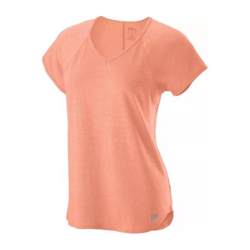 KOSZULKA DAMSKA WILSON TRAINING V-NECK PAPAYA L