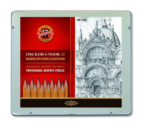Ołówki Grafitowe Koh-I-Noor 24 Szt. 8B-10H 1504