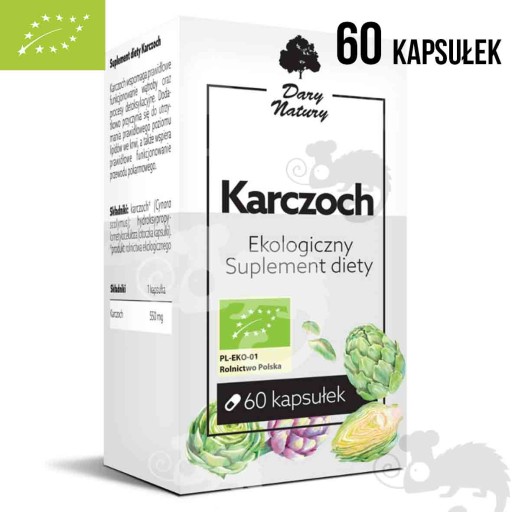 KARCZOCH ZIELE 550mg 60kapsułek DARY NATURY wsparcie: WĄTROBA DETOKSYKACJA