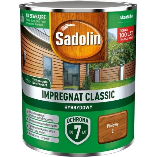 Sadolin Classic impregnat 0,75L PINIOWY PINIA 2 do drewna clasic Hybrydowy