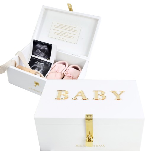 Pudełko Wspomnień na kłódkę Prezent na Chrzest Memory Box oh BABY dziecko