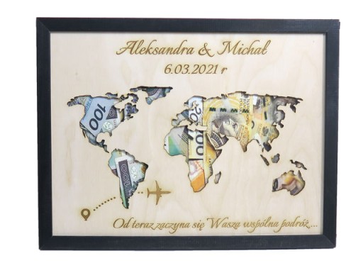 RAMKA MAPA PIENIĄDZE ŻYCZENIA PREZENT ŚLUB MA35
