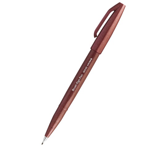 Pisak pędzelkowy PENTEL SES15C brązowy