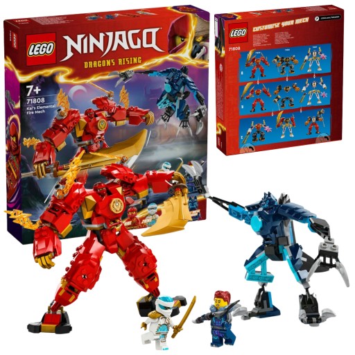 LEGO Ninjago Mech Żywiołu Ognia Kaia 71808 Ognisty Robot Powstanie smoków