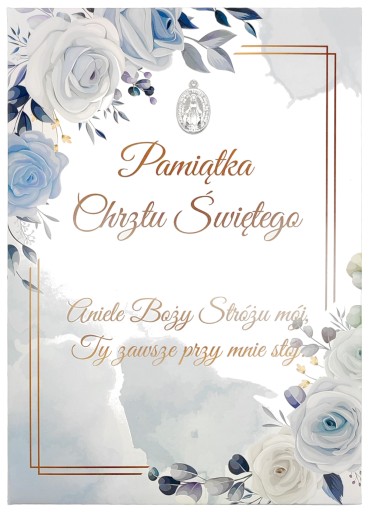 PAMIĄTKA CHRZTU ŚWIĘTEGO KOLOR NIEBIESKI
