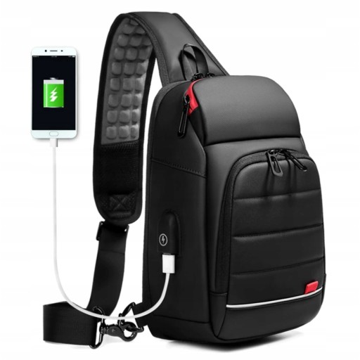 PLECAK TORBA MĘSKA WODOODPORNY USB CROSSBODY