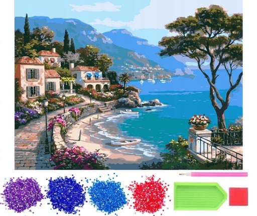 HAFT DIAMENTOWY MOZAIKA DIAMENTOWA 5D MORZE
