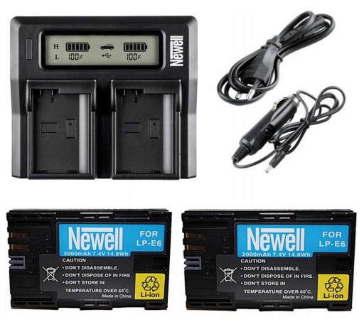 ZESTAW ŁADOWARKA Dual Charger+2AKUMULATORY LP-E6