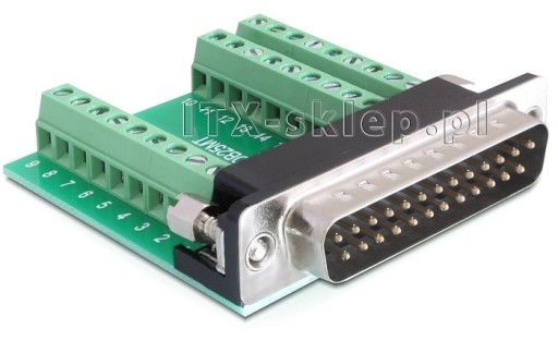 Adapter terminal Sub-D męski 27pin raster 3,81 mm