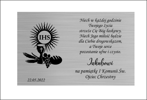 TABLICZKA Z ŻYCZENIAMI KOMUNIA ŚW CHRZEST