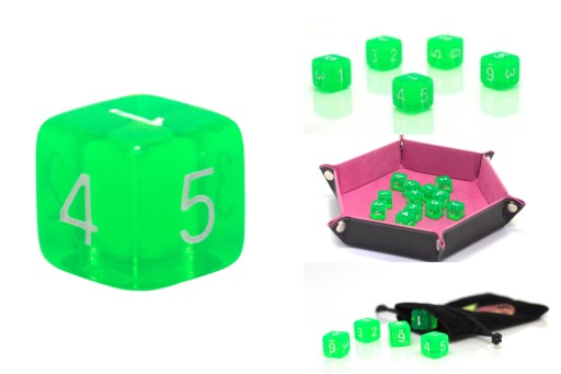 RPG RADIOAKTYWNA KOŚĆ SZEŚCIOŚCIENNA K6 RPG 1,6 CM