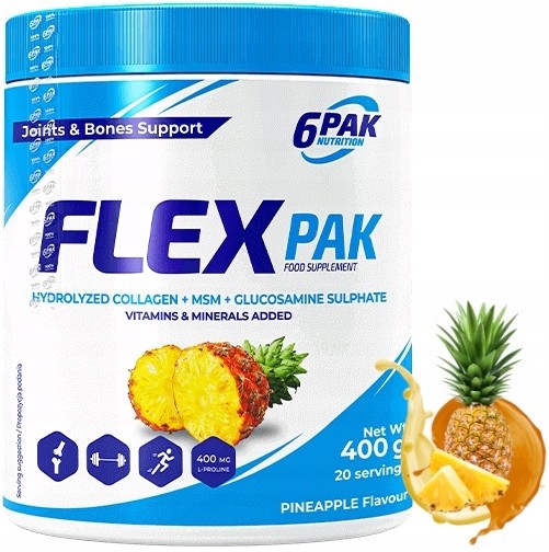KOLAGEN 10000 MG FLEX PAK 400G MOCNE STAWY KOŚCI KOMPLEKS 10 SKŁADNIKÓW