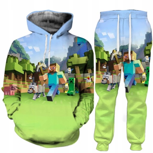 DRES 3D MINECRAFT BLUZA SPODNIE ROZMIARY WZORY
