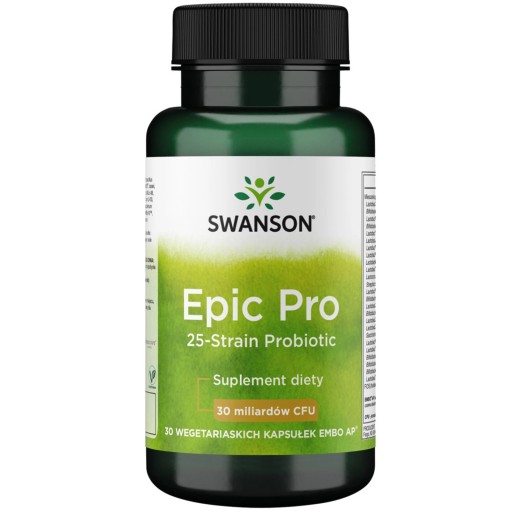 Swanson PROBIOTYK EPIC PRO 25 szczepów 30 kaps JELITA TRAWIENIE ODPORNOŚĆ