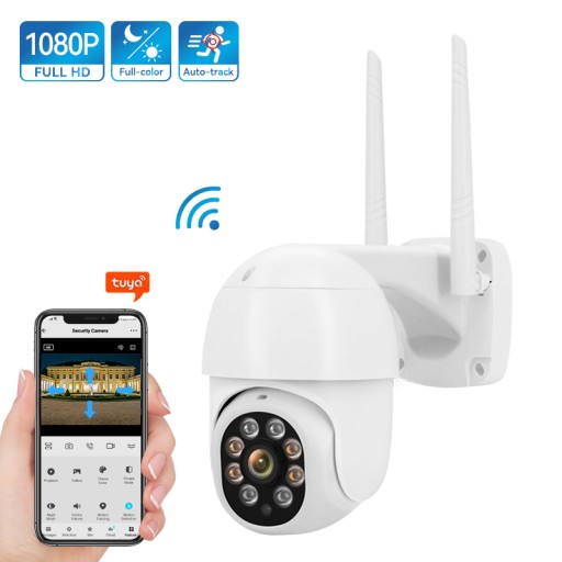 OBROTOWA KAMERA ZEWNĘTRZNA IP WiFi ZOOM 2MP TUYA SMART 1080p FULL HD INTERK