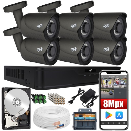 MONITORING 8MPX KAMERY ZEWNĘTRZNE 4K UHD DYSK