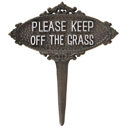 Znak PLEASE KEEP OFF THE GRASS