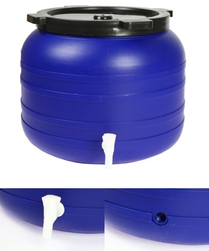 BECZKA PLASTIKOWA 100 L DO KISZENIA UCHWYTY KRAN