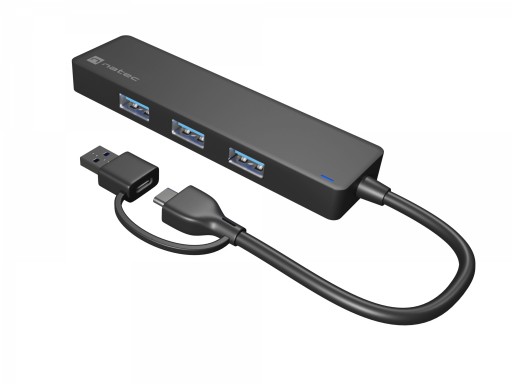 HUB USB NATEC MAYFLY 4xUSB 3.0 USB-C+ADAPTER USB-A