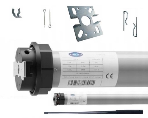 SILNIK NAPĘD DO ROLET ZEWNĘTRZNYCH PORTOS FI 40MM KRÓTKI DŁUGOŚĆ 37 CM