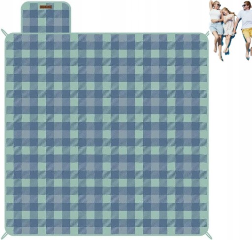 KOC PIKNIKOWY 200 x 200cm + 4 ŚLEDZIE MATA KEMPINGOWA PIKNIKOWA NA PLAŻĘ