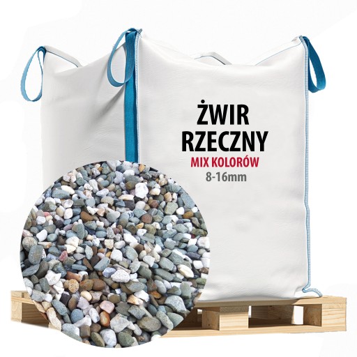 Żwir Rzeczny Ogrodowy MIX KOLOR 8-16 500kg Big Bag