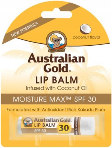 AUSTRALIAN GOLD COCONUT LIP BALM SPF 30 POMADKA