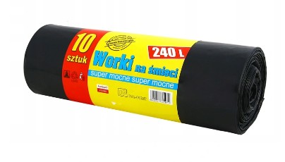 WORKI NA ŚMIECI 240L 10SZT LDPE SUPER MOCNE