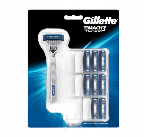 GILLETTE MACH 3 TURBO Maszynka + 9 wkładów